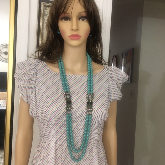 Heidi Daus Imitation Turquoise Necklace/Earrings